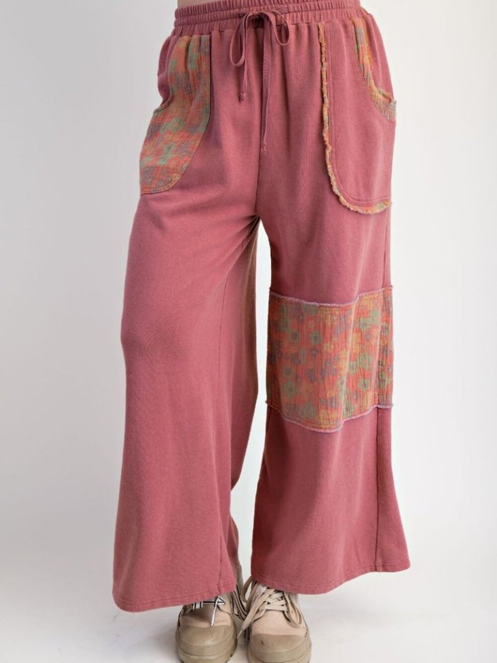 PRINT MIX MINERAL WASHED TERRY PANTS